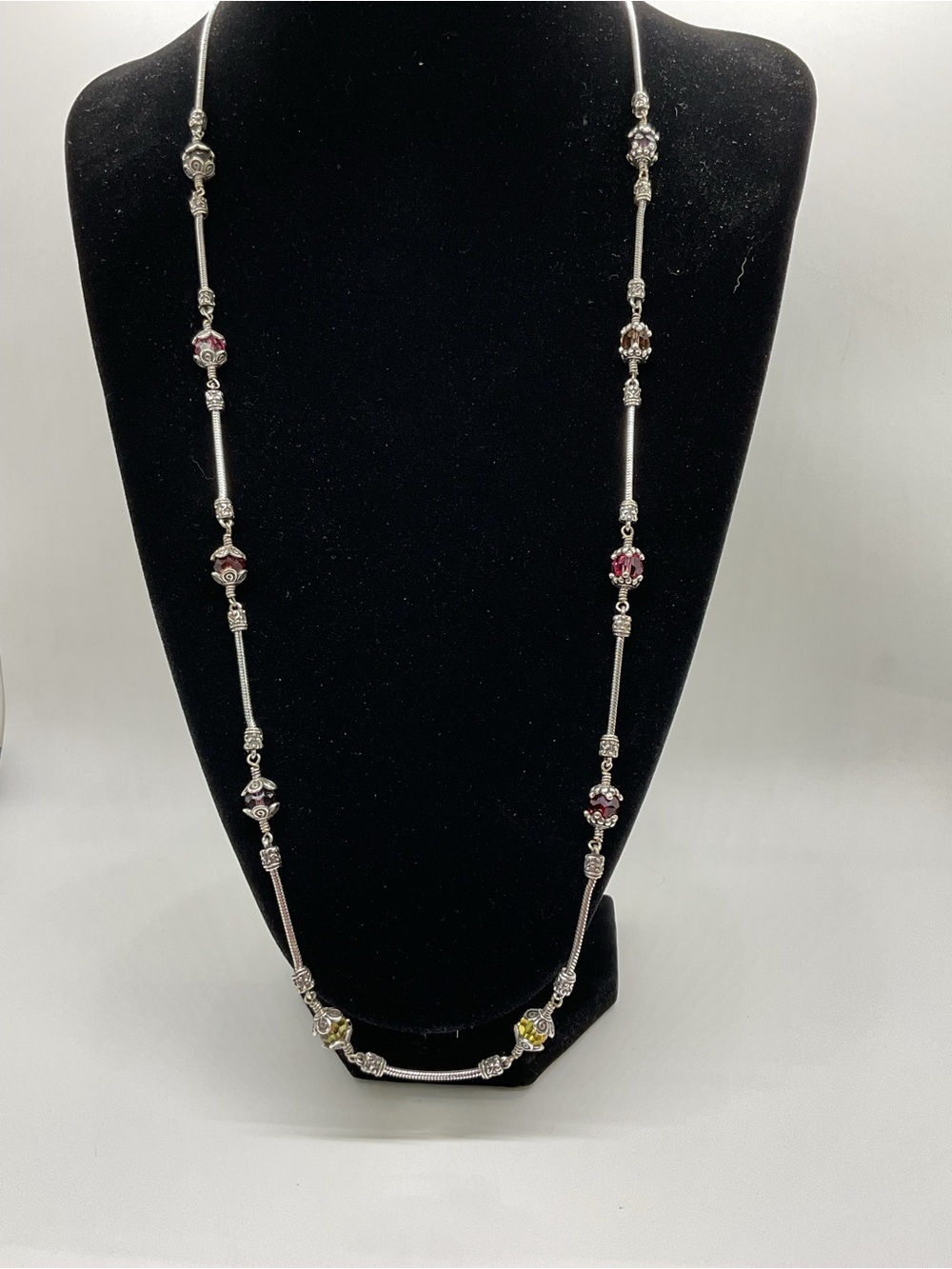 Brighton Glass Mountain Silver Long Necklace